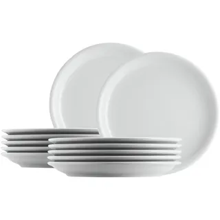 Thomas Porzellan Teller-Set Trend weiss Frühstücksteller 20 cm Set 12tlg., Porzellan weiß