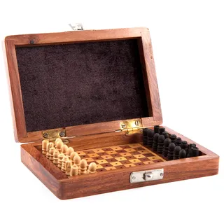 Schach Schachspiel Steckschach Holz Reise Mitnehmen Unterwegs