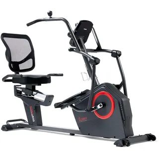 Sunny Health & Fitness Elektromagnetisches Liege-Crosstrainer-Übungs-Ellipsenfahrrad mit Armtrainern, SunnyFit®-App-Konnektivität – SF-RBE4886SMART