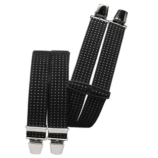 Hosenträger mit 4 extra starken Clips Punkte 4 Farben - Schwarz