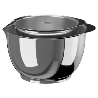 Rosti Margrethe Rührschüssel Set, Teigschüssel, Metallschüssel, Servierschüssel, Backschüsseln 2-teilig aus 18/8 Edelstahl + 3 Liter, Spülmaschinenfest