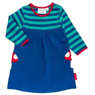 Toby Tiger Kleid mit Blumen Muster und Pilz Applikation in blau | Gr.: 116