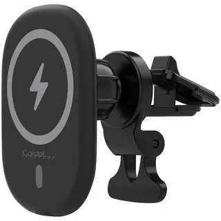 Callstel Wireless Charger: Kfz-Smartphone-Halterung & Ladegerät, MagSafe- und Qi-kompatibel, 15 W (Autohalterung mit MagSafe, kompatibles Ladegerät, Handyhalterung Auto)