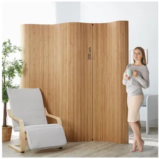Homestyle4u Paravent Raumteiler Bambus Braun 250x200 cm | Gr.: onesize