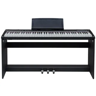 keymaXX Digital Piano 88 Tasten, leicht gewichtet, 128 Stimmen, Metronom, Dual/Split-Mode, Hall/Chorus Effekte, USB MIDI, inkl. Ständer & Pedal, Schwarz, ideal für Einsteiger & Fortgeschrittene