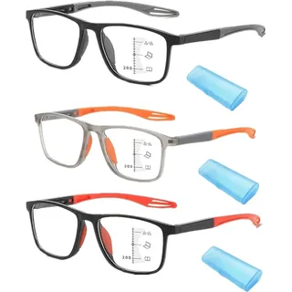 Banogalle Brille, Banogalle Brille Zoom, Gleitsichtbrille Herren, Ultraleichte Und Bequeme Anti-Blaulicht-Brille Für Presbyopie, Anti-Blaulicht Intelligente Zoom Automatische Brillen (3FARBE,+4.0) - +4.0