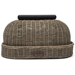 Riviera Maison Brotkorb Schilfrohr mit Deckel Aufbewahrungskorb passend für 1 Laib Brot, Handgeflochten - Rustic Rattan Catania Bread Basket - (LxBxH) 24x42x22.5