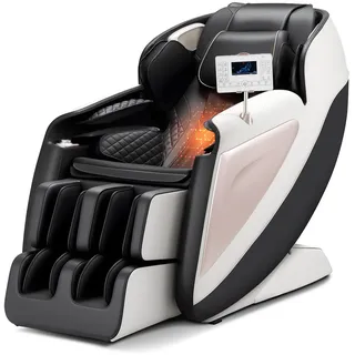 Vevor Massagesessel Ganzkörpermassagesessel Zero Gravity mit SL-Schiene & 18 Auto-Modi, Relaxsessel mit Heizung & einziehbarem Pedal & 36 Airbags & Fußrolle & LCD-Bildschirm, Massagestuhl 3D-Massage