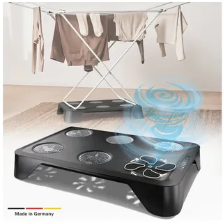 HEYDRY Elektrischer Wäschetrockner HEYDRY Lüfter für Wäscheständer, schnell & energiesparend trocknen, Made in Germany, mobiler Ventilator schwarz
