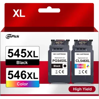 CanPick PG 545 CL 546 XL PG-545XL CL-546XL Multipack Ersatz für Canon Druckerpatrone 545 546 XL für Pixma MX495 TR4550 TR4551 MG2550s MG2555s TS3150 TS3151 TS3350 MG3050 MG3051 (1 Schwarz 1 Farbe)
