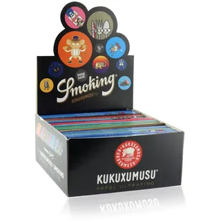 aquasensishop Smoking King Size Papers Slim Kukuxumusu 108 x 44mm, Set 5 x 33 Blättchen aus Reispapier
