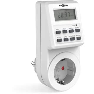 Ansmann 1260-0009 Steckdosen-Zeitschaltuhr digital Tagesprogramm, Wochenprogramm 3680W, Zufallsfunktion,
