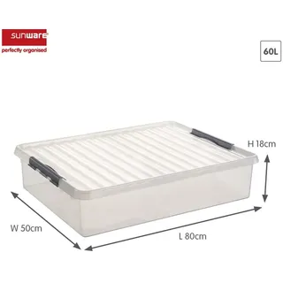 Q-Line Aufbewahrungsbox 80 x 50 x 18 cm 1-tlg. transparent/silber