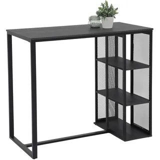 HELA Tische Hela Tische, Bartisch Bistrotisch Klara, Dekor Eiche Dunkelgrau, Metall-Regal-Gestell, 120x60x103cm