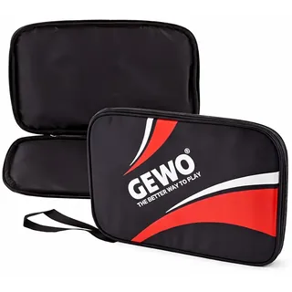 Gewo Einzelhülle Master - Robuste Tischtennisschläger-Hülle für einen Schläger - Nylon Tischtennis-Tasche mit gepolstertem Schlägerfach - Rundum-Schlägerschutz mit Trageschlaufe, 32cm, rot
