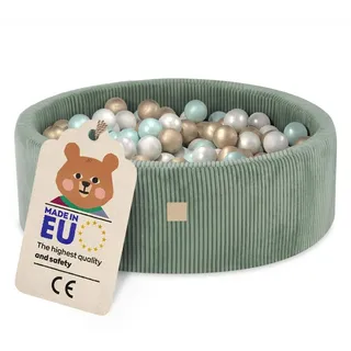 plush nest MISIOO Bällebad mit Schaumstoff-Füllung - 90x30cm - 200 Bälle - Hochwertige Bällebad Bälle für Kinder - Sicheres Spielzeug - Waschbar