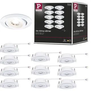 Paulmann Einbauleuchte 10er-Pack rund 82mm 10x4,8W 3000K Weiß