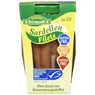 Feinkost Dittmann Sardellen in Sonnenblumenöl MSC zertifiziert (1 x 80 g)