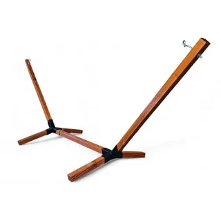QLS Hängemattengestell Holzgestell Hängemattenständer Gestell aus Holz für Hängematte Outdoor 3 Farben XXL (Teakfarbe)