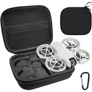 Hengrongshen Tasche für DJI Neo Drohne Zubehör, Tragbare Reisetasche PU Case for DJI Neo Fly More Combo Zubehör, Tragetasche mit Karabiner für DJI Neo Drone Neo Akku Propeller (Schwarz)