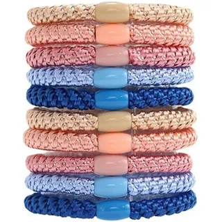 Knekkies Haargummi Original, Damen Haargummis 10 Stück aus weicher Baumwolle, elastische geflochtene Hair Ties Zopfgummis schonend für dickes Haar und Alltag