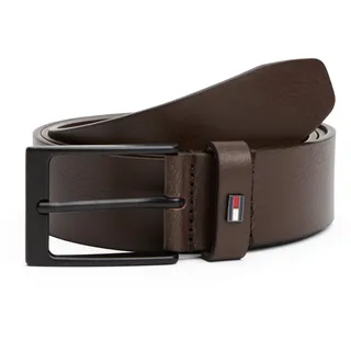 Tommy Hilfiger Ledergürtel TOMMY HILFIGER "LAYTON 3.5 cm breit", Herren, Gr. 105, braun (testa di moro), Rindsleder, unifarben, Gürtel Ledergürtel, Metallpatch, Einfachdornschließe