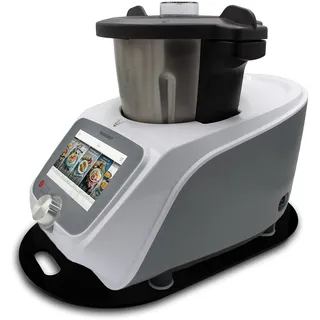 Gleitbrett aus Acryl für Monsieur Cuisine Smart | Connect und weitere Küchengeräte | schwarz glänzend | 45x27cm | hochwertige Teflongleiter für müheloses Verschieben sowie Gummifüße für festen Stand