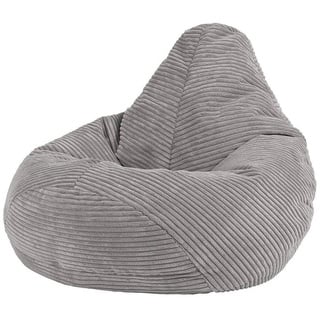 icon Sitzsack Sitzsack Sessel aus Cord Flauschig für Kinder „Dalton", 69x59x65cm, Made in Germany, für Kinderzimmer grau