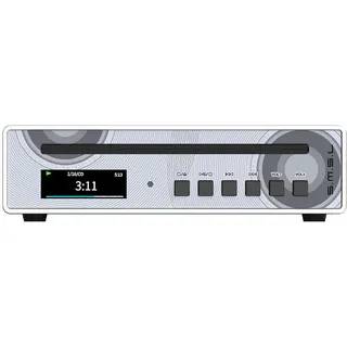 SMSL PL100 PRO Multifunktions-CD-Player mit 2X CS43131 High-End-DAC-Chips, unterstützt verlustfreie MQA-Wiedergabe und Fernbedienung (Silber)
