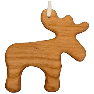 Mitienda mit Liebe gemacht Christbaumschmuck aus Holz Elch, Geschenkanhänger,