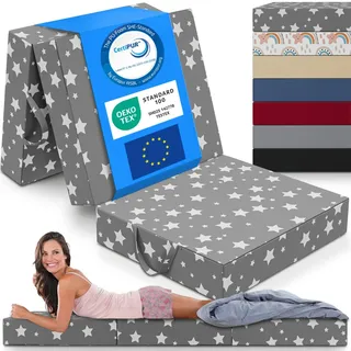 eloneo Klappmatratze Gästematratze, 90x200x15 cm, Sterne Grau