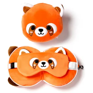 Triton-X Relaxeazzz Plüsch Roter Panda Reisekissen & Schlafmaske