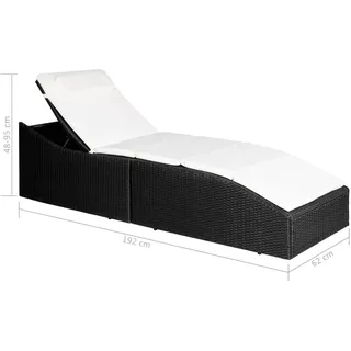 vidaXL Sonnenliege 192 x 62 x 95 cm schwarz