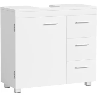 VASAGLE Waschbeckenunterschrank 3 große Schubladen 30 x 70 x 64 cm Weiß