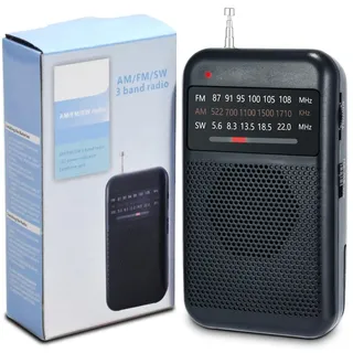 Tragbares Radio Klein, AM/FM/SW Mini Radio Batteriebetrieben, UKW Radio Akku mit ausgezeichnetem Empfang und Kopfhöreranschluss, Outdoor Taschenradio für draußen, drinnen und Notfälle
