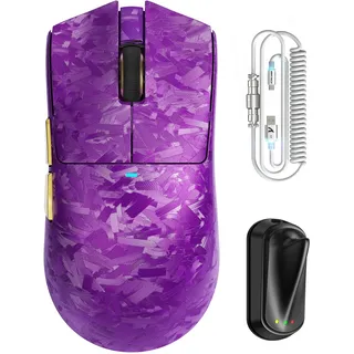 ATTACK SHARK X11 Ultra Kabellose Gaming-Maus mit C06 Ultra LED-Kabel, Carbonfaser-Verbundgehäuse, 54L15 MCU, PAW3950MAX, 8000Hz, BT/2.4G/Wired, bis zu 42000 DPI