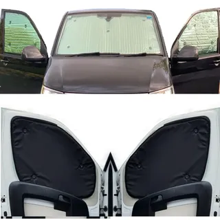 Fensterrollo-Set Kombatibel Mit FIAT Scudo (2022-Date)(Komplettset LWB + Scheunentore) Rückenfarbe in Schwarz, Reversibel und Thermisch