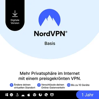 NordVPN Basis - 1 Jahr - Premium-VPN-Software - 10 Geräte