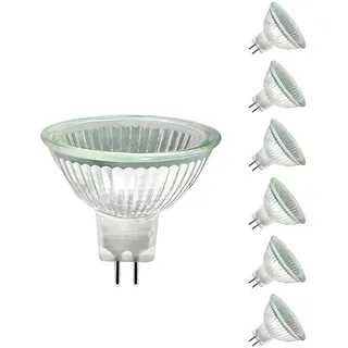Trubuyware MR16 Halogen leuchtmittel 20 Watt, MR16 12V 20W Halogenstrahler Dimmbar, 2700K Warmweiß Halogen Spot Glühbirnen für Deckenbeleuchtung, 6 Stück