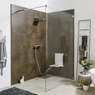 Sprinz Inloop Walk-In Dusche, Beschläge eckig, Breite bis 160 cm, Duschkabinen, IE31.3-CH,