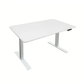 HOME DELUXE Schreibtisch Höhenverstellbarer Schreibtisch LUMINA 120 x 60 cm (2-St., Komplettset), Mit Memory Steuerung, USB-Buchse & Touchscreen I Stehschreibtisch weiß
