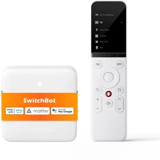 SwitchBot Universal Remote mit Hub Mini Matter Enabled, All-in-One-Smart-Fernbedienung mit anpassbarer App, steuert IR-/Bluetooth-Geräte, kompatibel mit TV/Klimaanlage/SwitchBots und vielem mehr