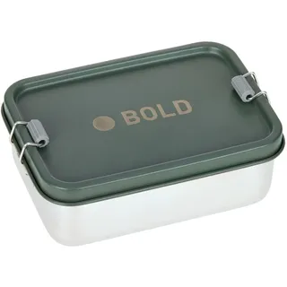 Lässig Brotdose Kinder - Edelstahl Lunchbox BOLD, dark olive