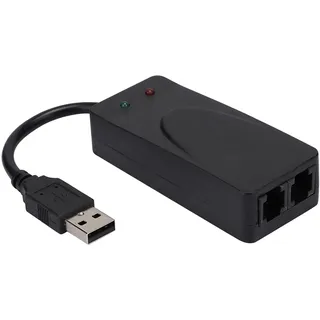 56K Dual Port USB2.0 Externes Modem, Plug & Play für 98/2000/ME/XP/Vista/7/8/10, V.92/V.90/V.42 Protokoll, Caller ID Auto Fax