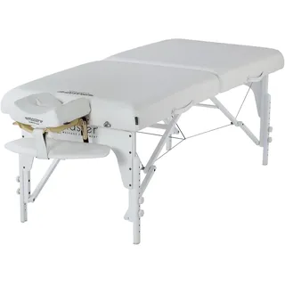 MASTER MASSAGE EQUIPMENT Master Massage 71cm Montclair Mobil Massageliege Klappbar Massagebett Massagebank Kosmetikliege Portable Massage Table Beauty Bed Holzbeine Tragetasche Paket Schneeweiß