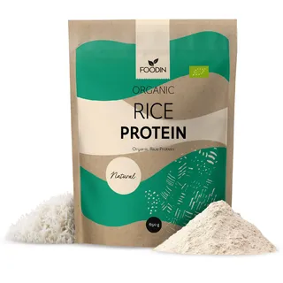 FOODIN Rice Protein Pulver 650g, aus gekeimtem Reis, Glutenfreies und Veganes Proteinpulver ohne künstlichen Süßstoff, Natural