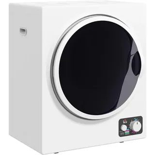 HOMCOM Mini Wäschetrockner 4 kg mit 4 Programme bis zu 65°C 850W Freistehend Wandmontierbar Ablufttrockner mit 2 Heizstufen, Sterilisation, Edelstahltrommel Trockner für Kleidung Wohnmobile Weiß