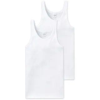 SCHIESSER Unterhemd 2er Pack - ärmellos, Cotton Essentials, Feinripp, weiß