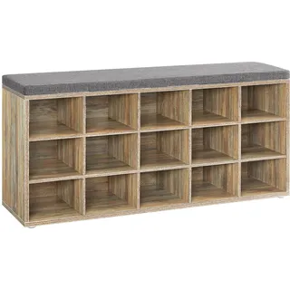 VASAGLE Schuhbank 105 x 30 x 48 cm türkisbraun-Taubengrau / türkisbraun