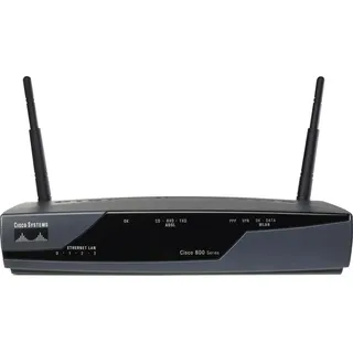 Cisco 877, 10, 100 Mbit/Sek, Ethernet (RJ-45), BGP, EIGRP, OSPF, SNMP, HTTP, Telnet, IPSec, PPPoE, PPTP, L2TP, 3DES, AES - Schwarz